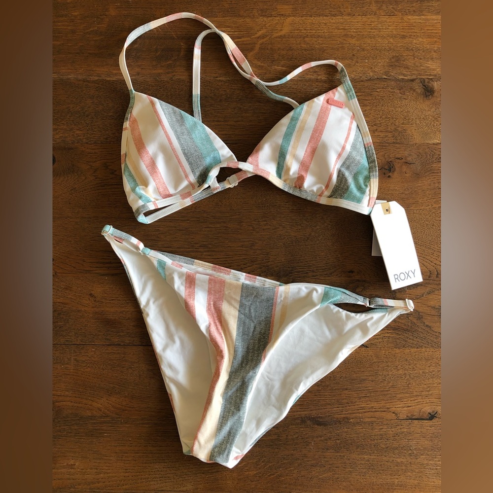 *NWT* Roxy Striped Bikini